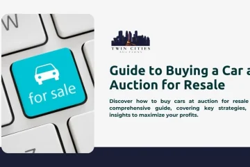 A keyboard button with a car symbol and the text "for sale," representing the concept of buying a car at auction for resale, as discussed in the Guide to Buying a Car at Auction for Resale.