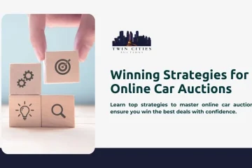 An image featuring four symbols representing winning strategies for online car auctions.