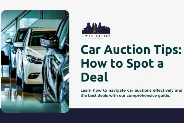 A car partially visible behind another car, illustrating the concept of uncovering hidden deals at a car auction.