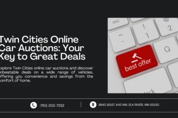 Image promoting Twin Cities Online Car Auctions: Your Key to Great Deals, featuring a keyboard with a 'best offer' key, symbolizing convenience and unbeatable vehicle deals