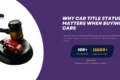 A gavel next to a small red toy car on a purple background with text reading "Why Car Title Status Matters When Buying Cars" and stats: "10K+ Vehicles Sold" and "13,000+ Happy Customers."