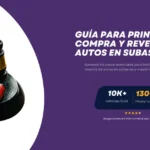 Imagen promocional de Twin Cities Auctions con un martillo y un auto de juguete rojo, destacando la guía para principiantes sobre compra y reventa de autos en subastas.