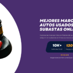 Imagen de Twin Cities Auctions con un martillo y un auto de juguete rojo, destacando las mejores marcas de autos usados en subastas online.