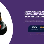 A judge's gavel with a small red toy car on it, symbolizing Indiana dealer laws and car sales regulations.